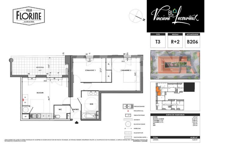 Appartement - 63 m² - 3 pièces