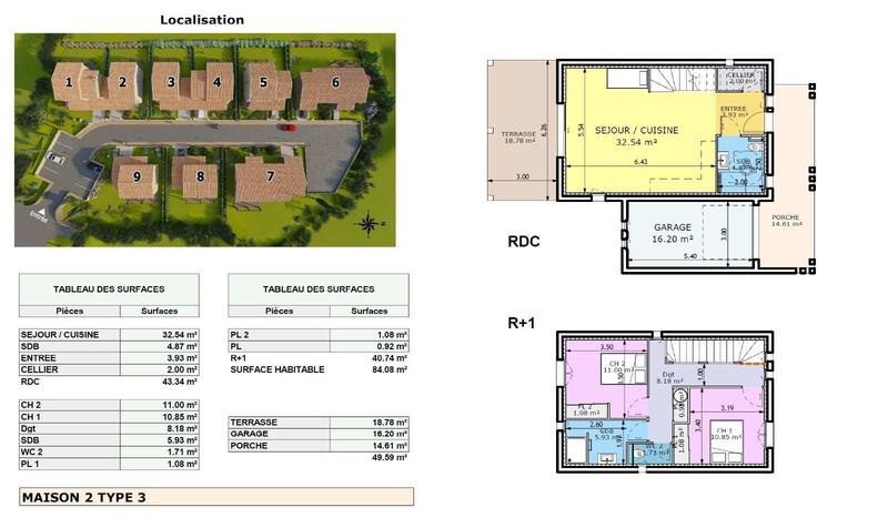 Maison - 84 m² - 3 pièces