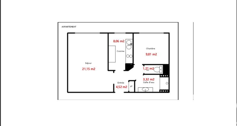 Appartement - 48 m² - 2 pièces