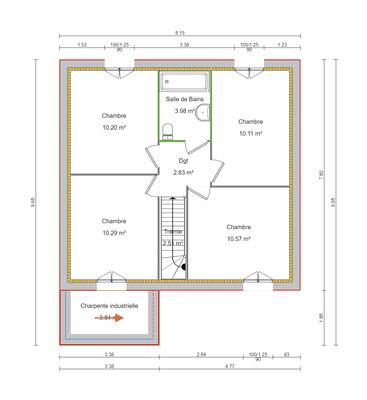 Maison - 90 m² - 5 pièces