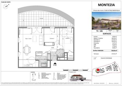 Appartement - 76 m² - 3 pièces