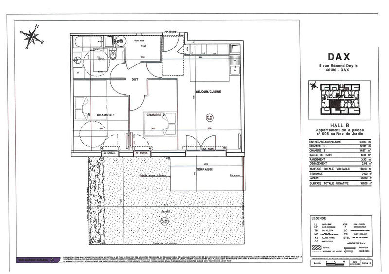 Appartement - 58 m² - 3 pièces
