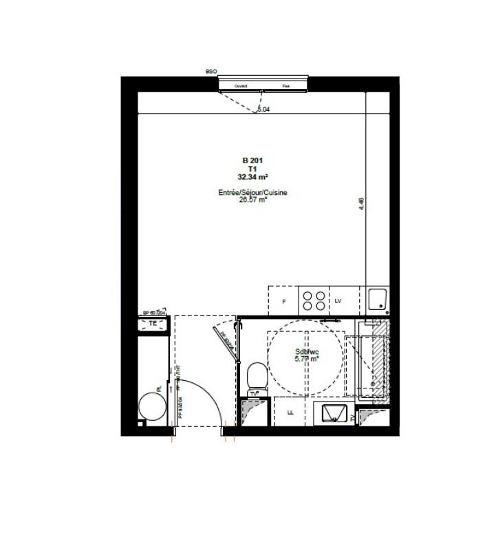 Appartement - 32 m² - 1 pièce