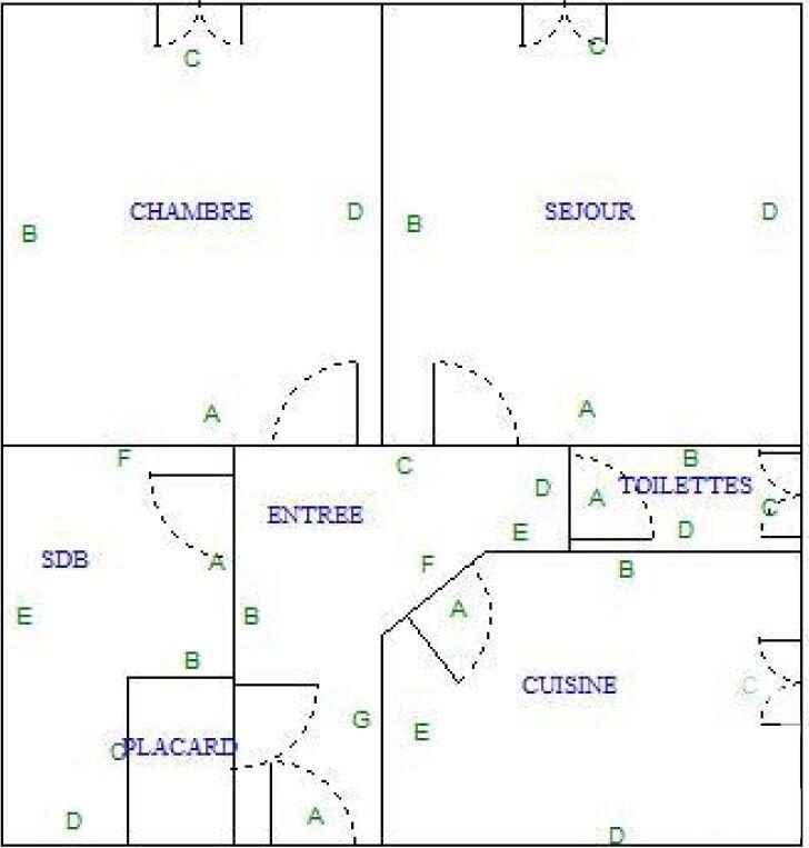 Appartement - 45 m² - 2 pièces