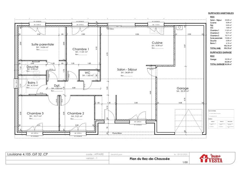 Maison - 101 m² - 5 pièces