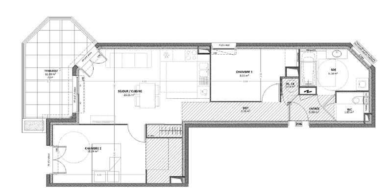 Appartement - 64 m² - 3 pièces