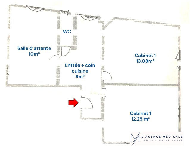 Bureau - 47 m² - 3 pièces