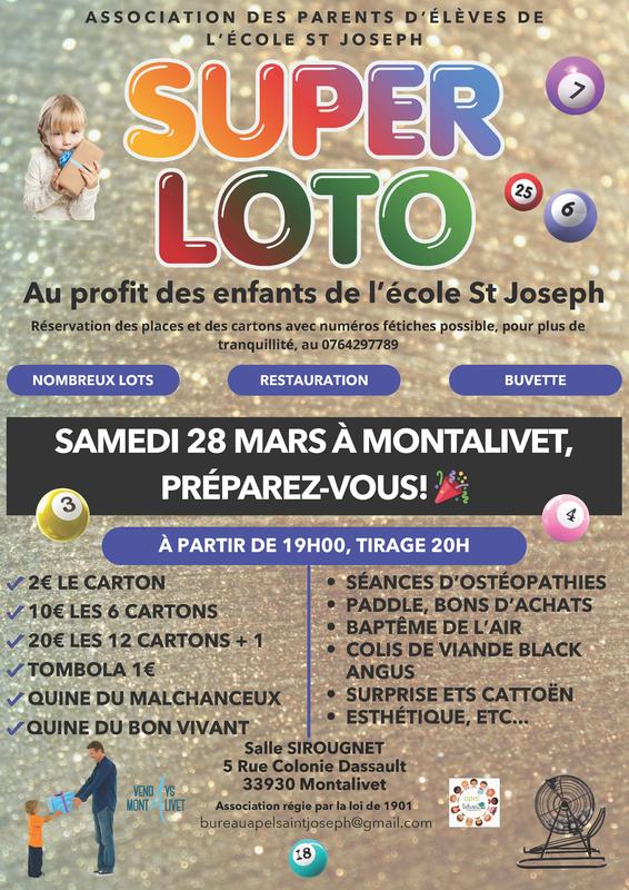 Super Loto de l'Association des parents d'élèves de l'école Saint Joseph