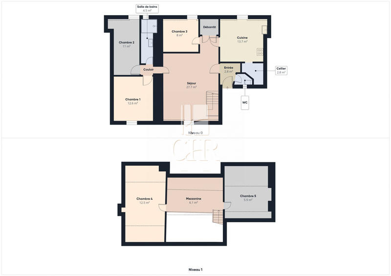 Appartement - 125 m² - 6 pièces