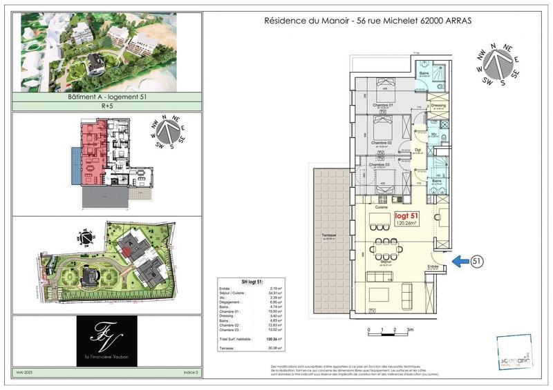 Appartement - 120 m² - 4 pièces