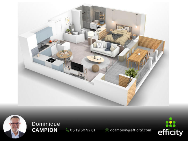 Appartement - 47 m² - 2 pièces