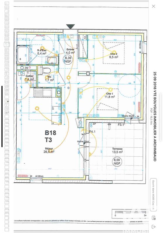 Appartement - 61 m² - 3 pièces
