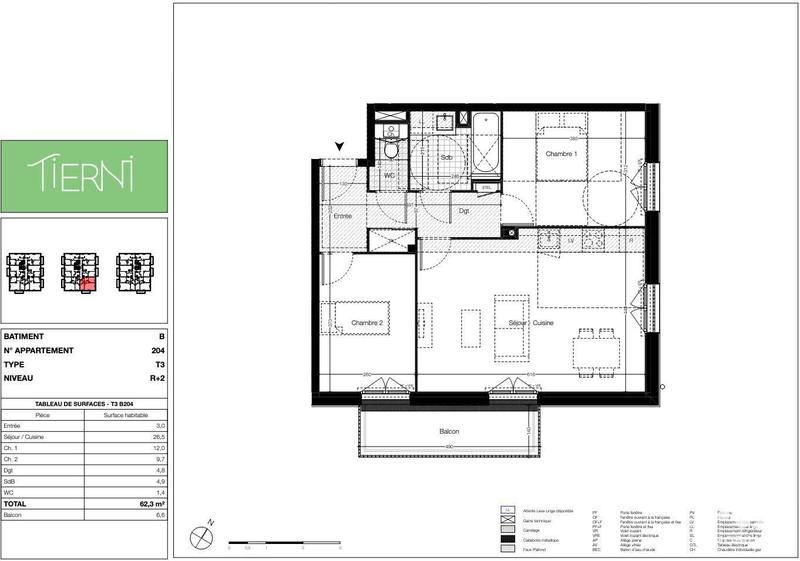 Appartement - 62 m² - 3 pièces