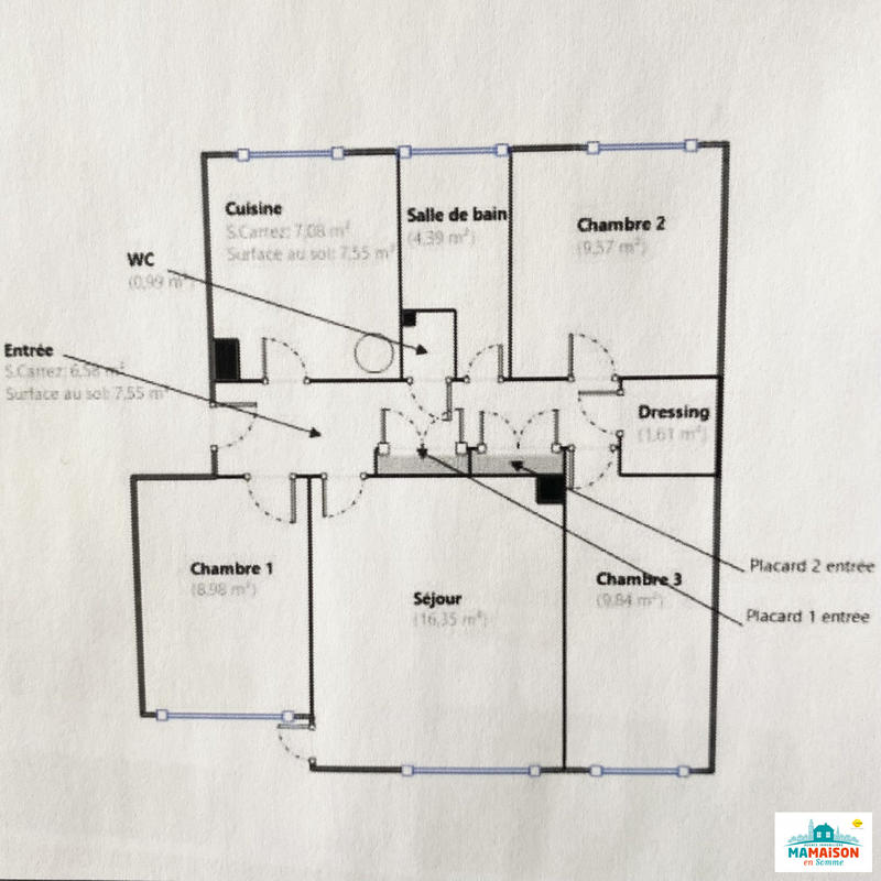 Appartement - 65 m² - 4 pièces