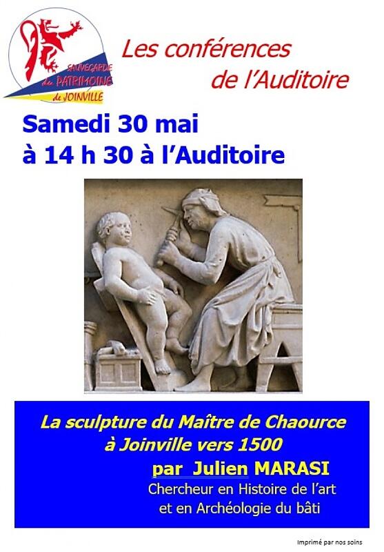 Conférence - la sculpture du Maitre de Chaource à Joinville vers 1500"