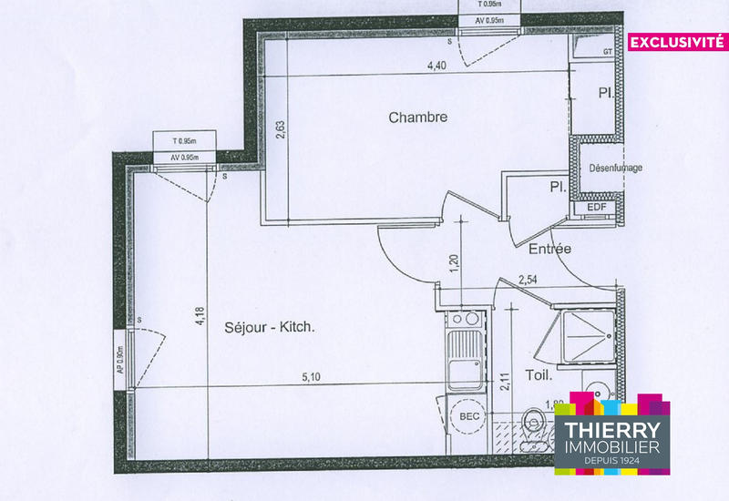 Appartement - 36 m² - 2 pièces