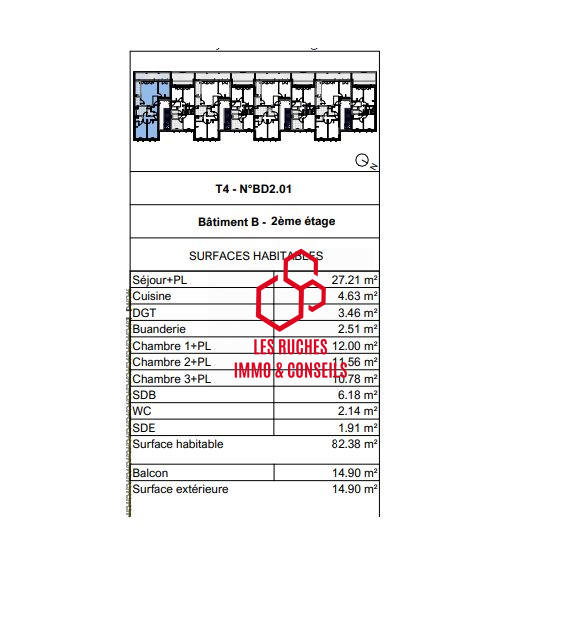 Appartement - 83 m² - 4 pièces