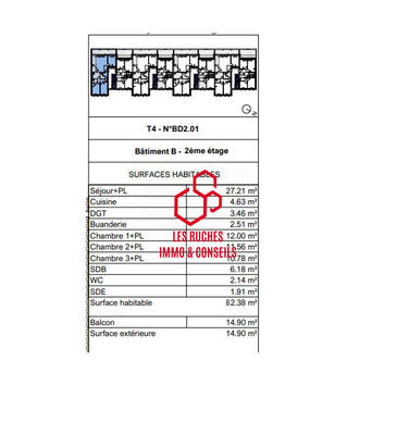Appartement - 83 m² - 4 pièces