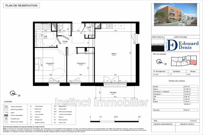 Appartement - 65 m² - 3 pièces