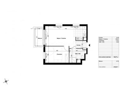 Appartement - 41 m² - 2 pièces