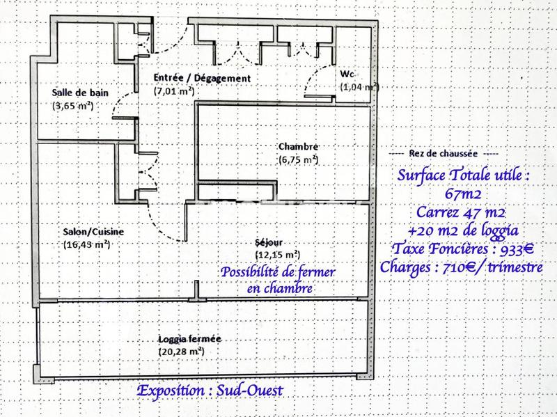 Appartement - 67 m² - 3 pièces