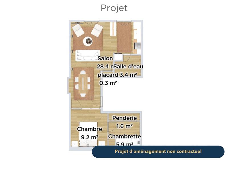 Appartement - 47 m² - 3 pièces