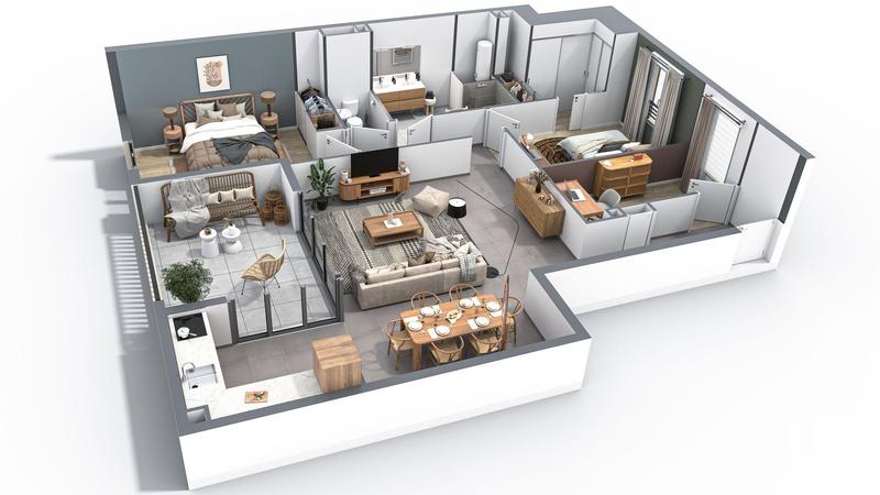 Appartement - 87 m² - 3 pièces