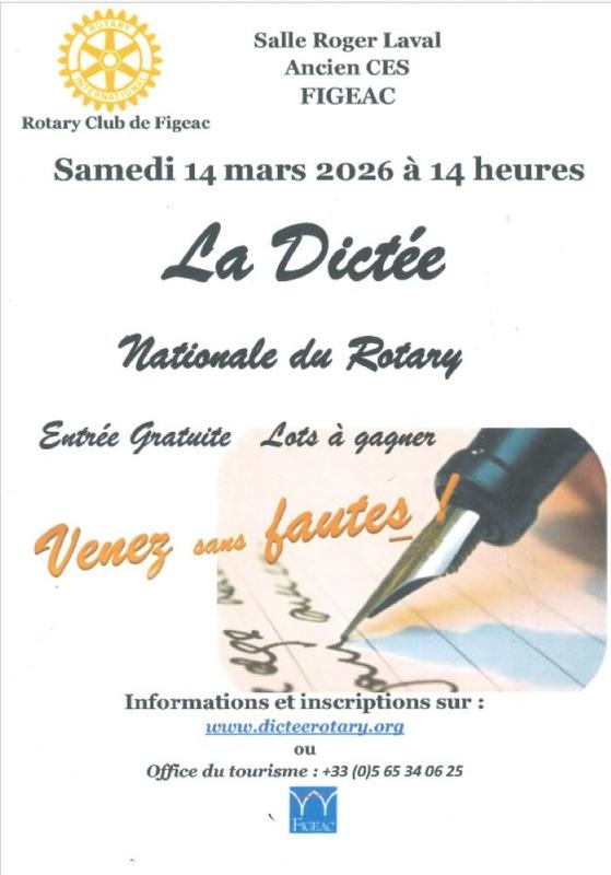 La dictée nationale  avec le Rotary Club Figeac