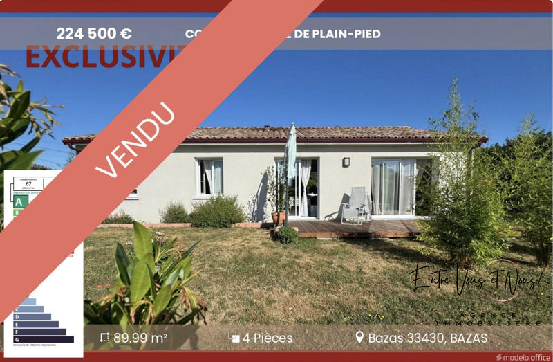 Maison contemporaine - 90 m² - 4 pièces