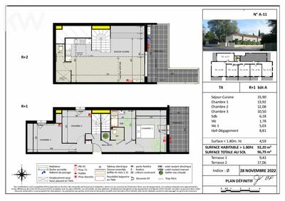 Duplex - 97 m² - 4 pièces