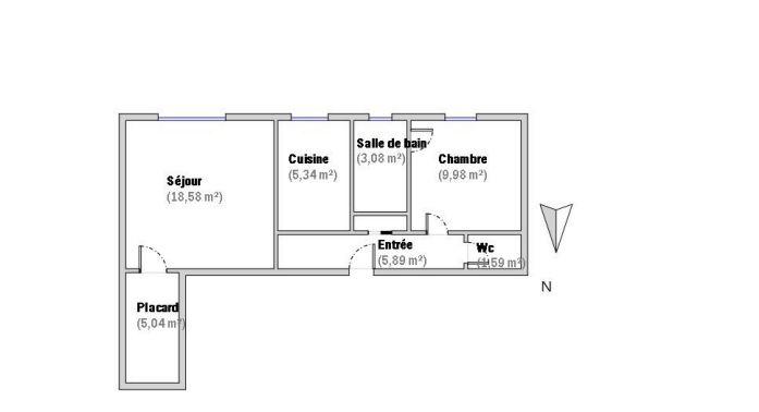 Appartement - 50 m² - 2 pièces