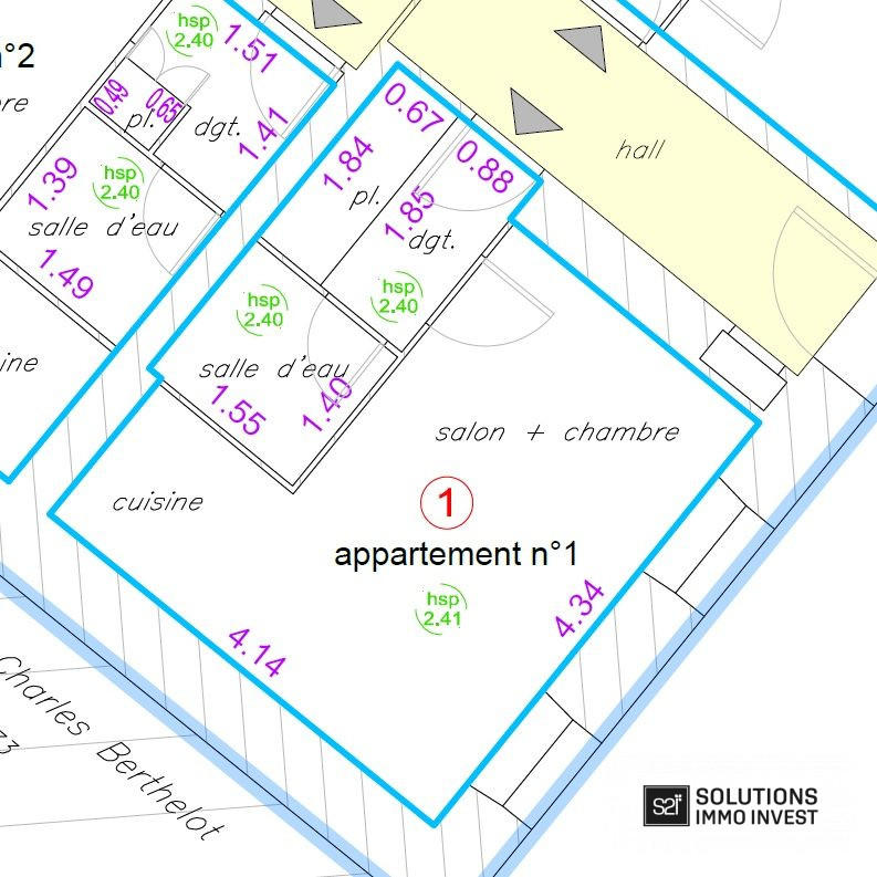 Appartement - 19 m² - 1 pièce