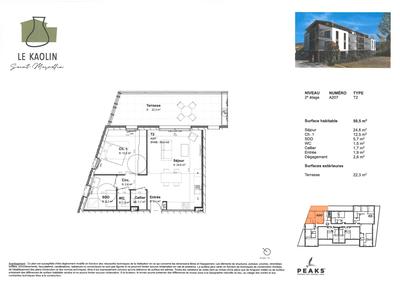 Appartement - 50 m² - 2 pièces