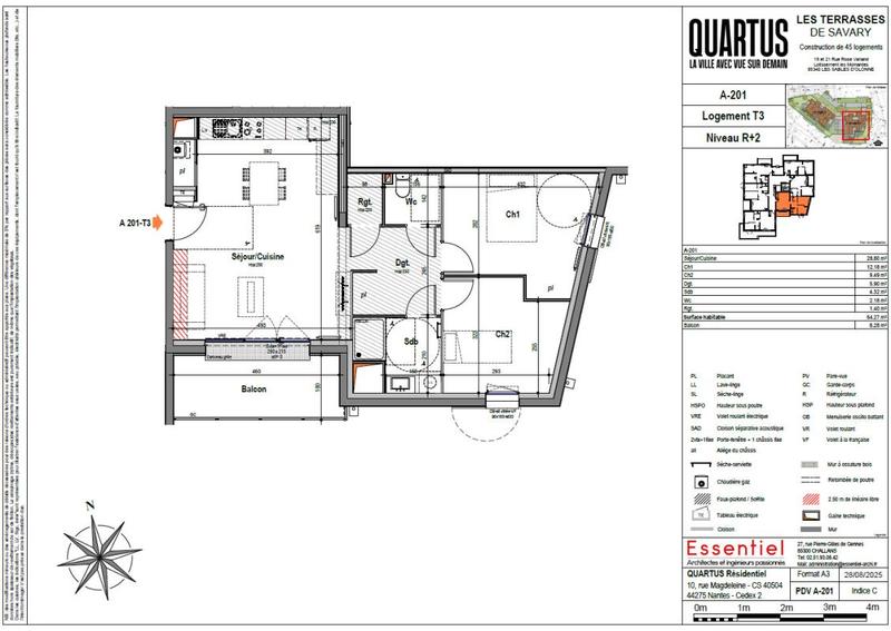 Appartement - 64 m² - 3 pièces