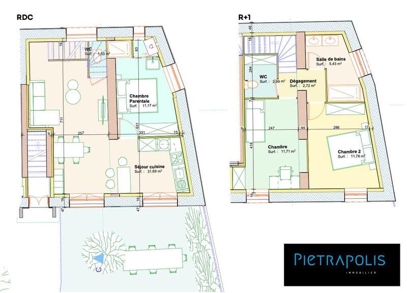 Appartement - 80 m² - 4 pièces