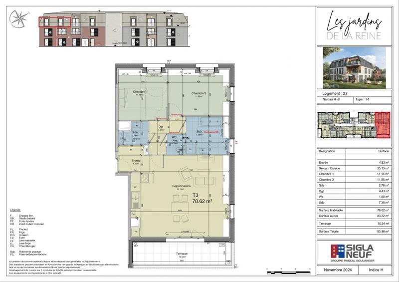 Appartement - 78 m² - 3 pièces