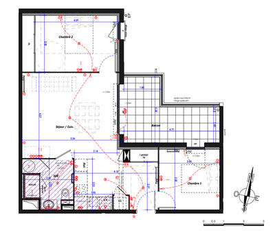 Appartement - 57 m² - 3 pièces