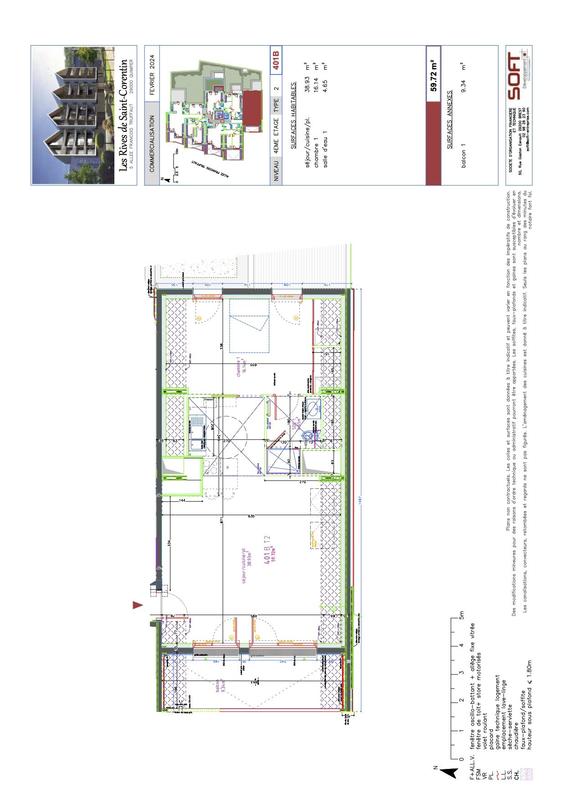 Appartement - 60 m² - 2 pièces