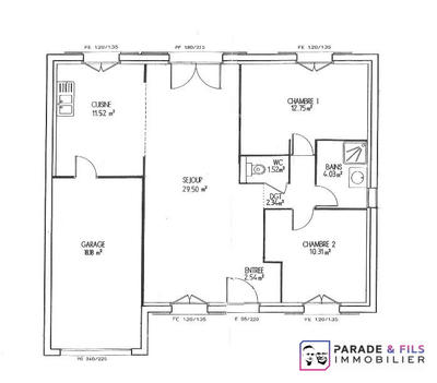 Maison - 75 m² - 3 pièces