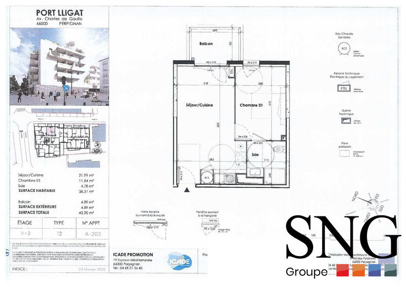 Appartement - 38 m² - 2 pièces
