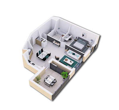 Appartement - 50 m² - 2 pièces