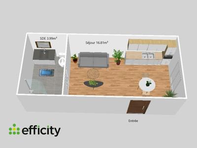 Appartement - 20 m² - 1 pièce