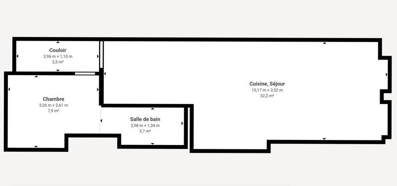 Appartement - 49 m² - 2 pièces