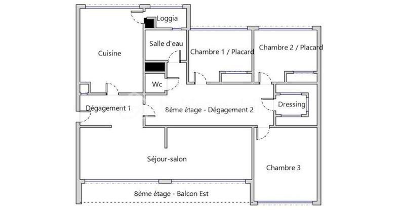Appartement - 103 m² - 5 pièces