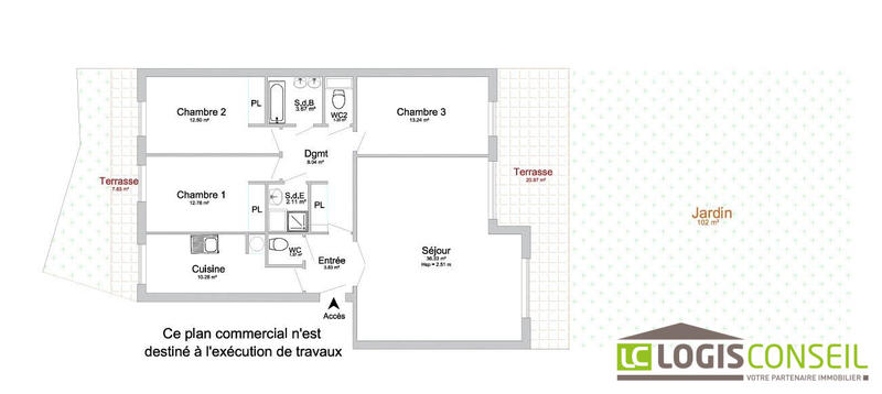 Appartement - 105 m² - 5 pièces