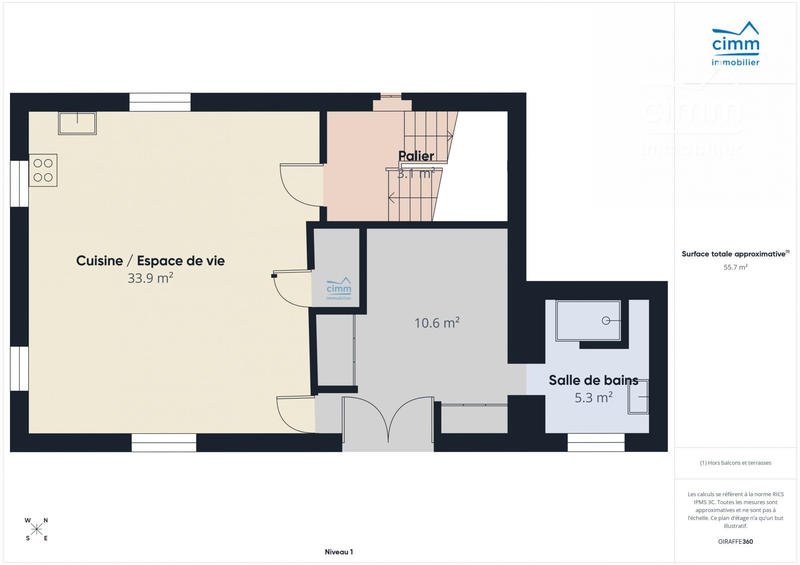 Appartement - 46 m² - 2 pièces