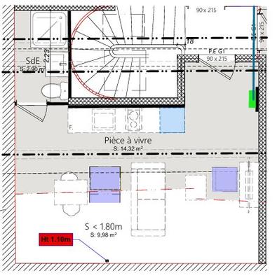 Appartement - 17 m² - 2 pièces