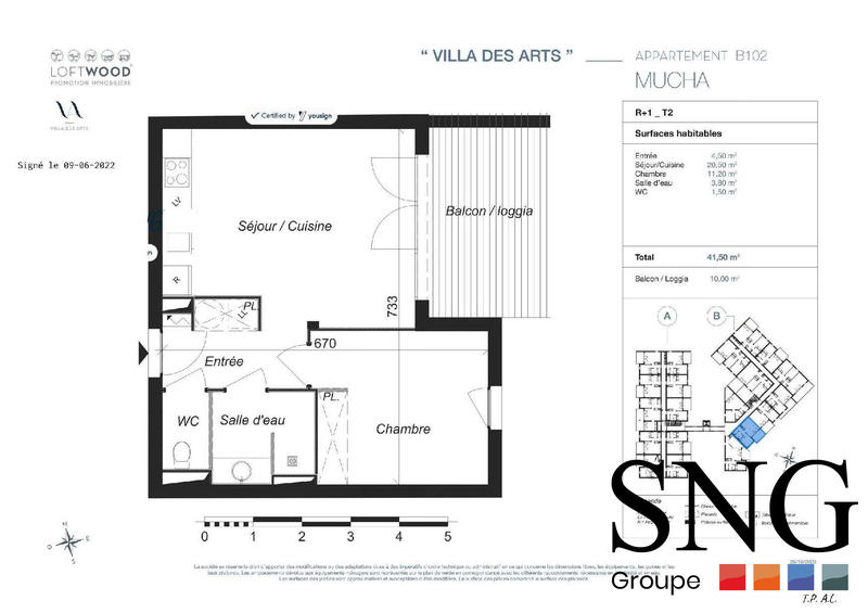 Appartement - 42 m² - 2 pièces