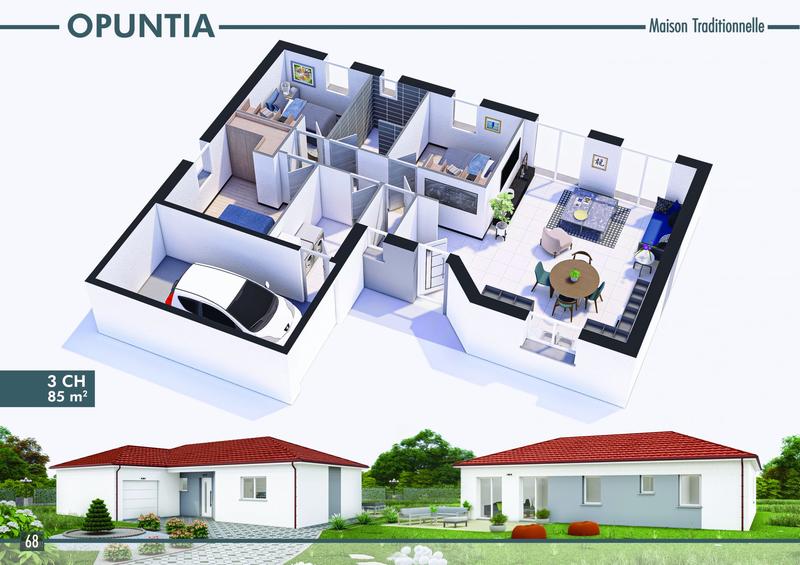 Maison traditionnelle - 85 m² - 5 pièces