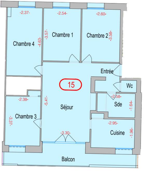 Appartement - 70 m² - 5 pièces